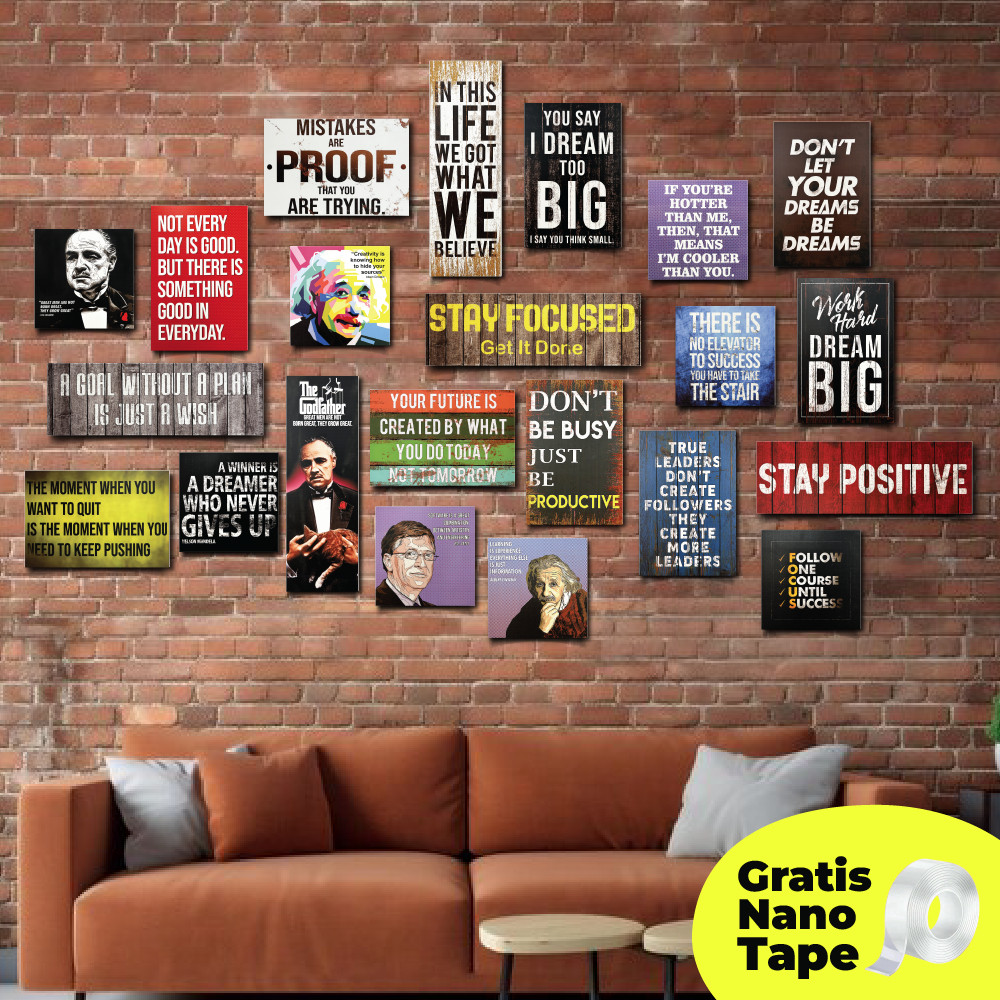 [22pcs / FULLSET] Hiasan Dinding Podcast Deddy Corbuzier Close The Door Wall Decor Quote