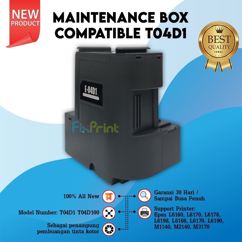 Maintenance Box Compatible For Printer Epson T04D1 T04D100 Chip Reset Waste Printer L4260 L620 L6270
