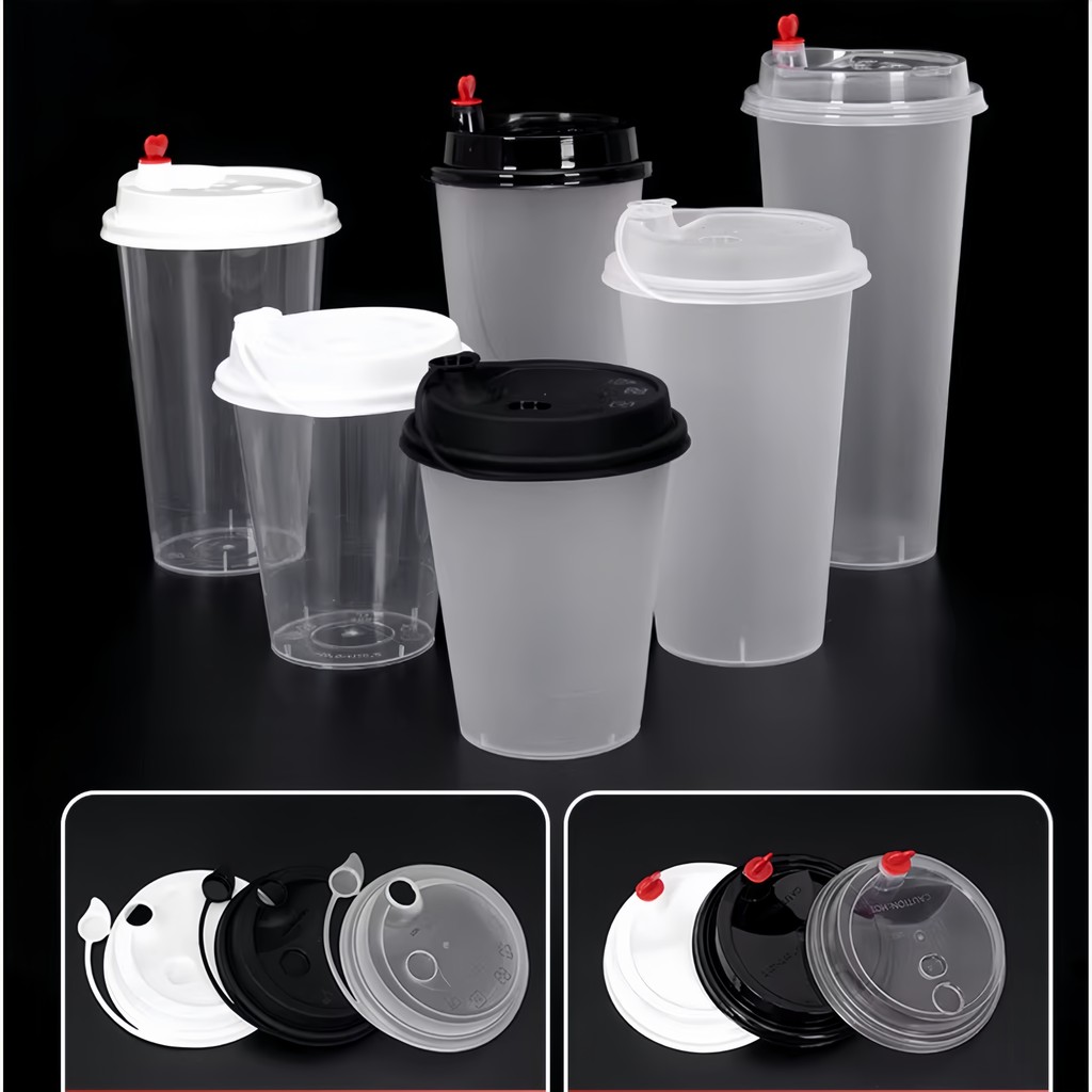 [25pcs] Tutup Gelas Plastik Injection 90mm – Kuat Tebal Anti Bocor untuk Cup 12oz 14oz 16oz 24oz