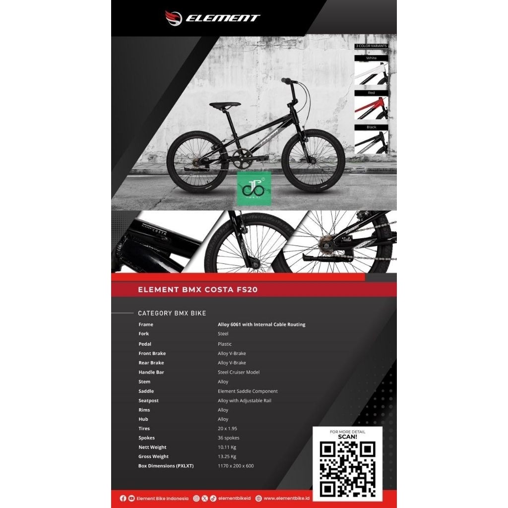 Sepeda BMX 20" Element Costa FS20