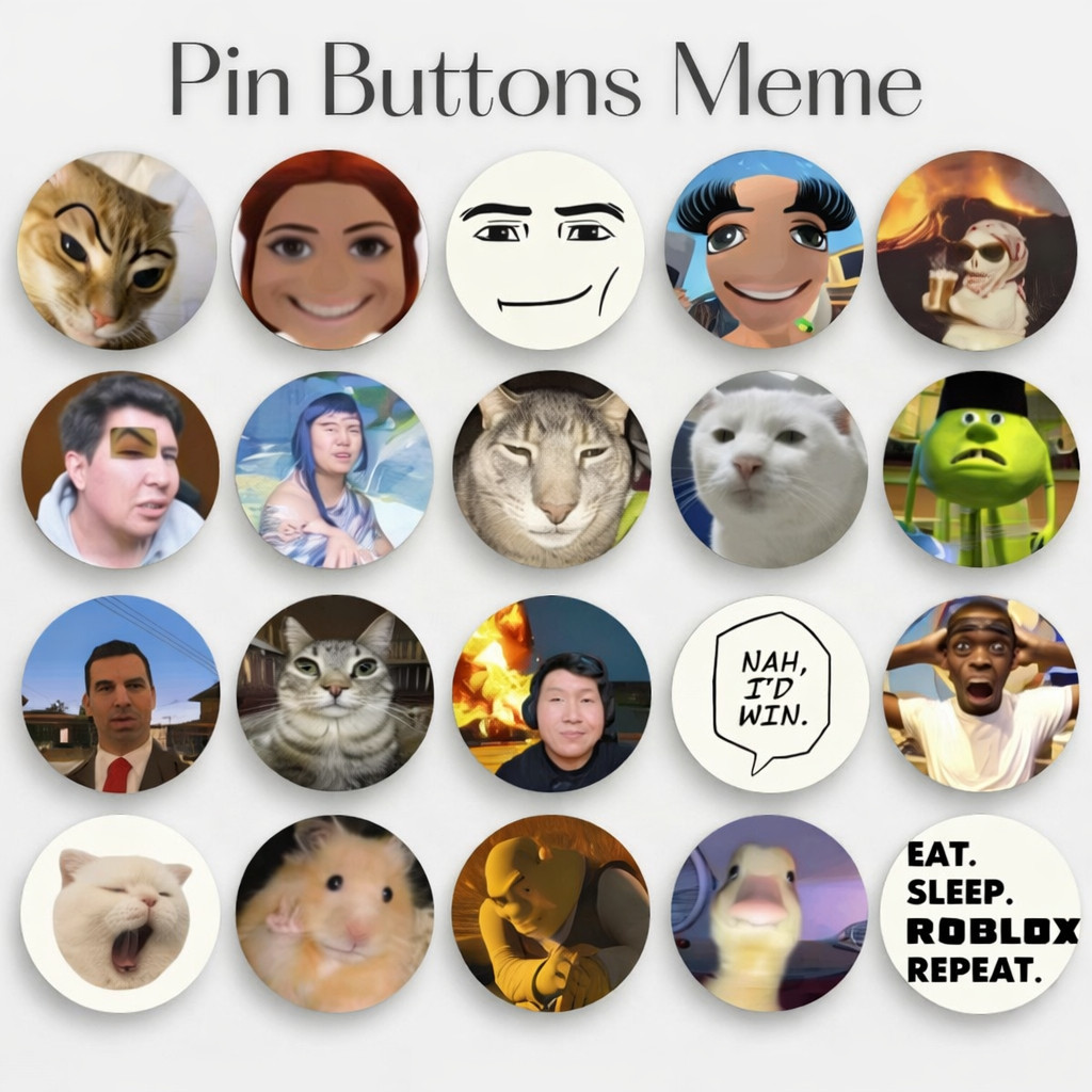 Pin Buttons Meme Windah 44mm Pin bross aksesoris lucu meme wimdah basudara youtuber terkenal