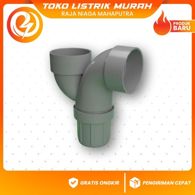 P Trap 3” D Rucika Original – Fitting Pipa PVC Limbah Anti Bau Kuat & Tahan Lama