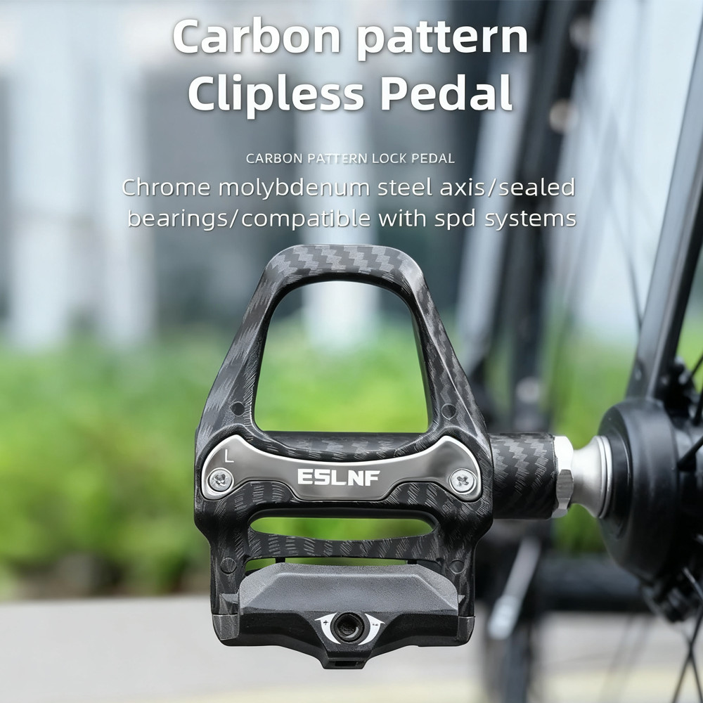 Pedal Sepeda Balap Berbahan Serat Karbon Berkualitas Tinggi dengan Pola Serat Karbon, Bearing Tertut