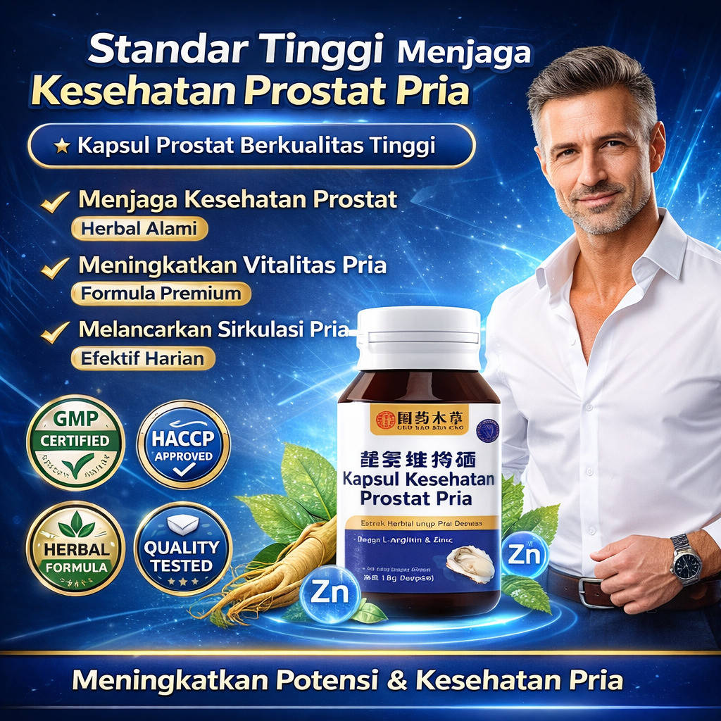 Kapsul Kesehatan Prostat Pria / Suplemen Herbal Untuk Pria Dewasa / Formula Tradisional Untuk Fungsi