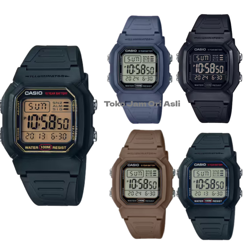 Promo Original Jam tangan Casio Digital Seri W-800h Casio original jam tangan Rubber w-800h