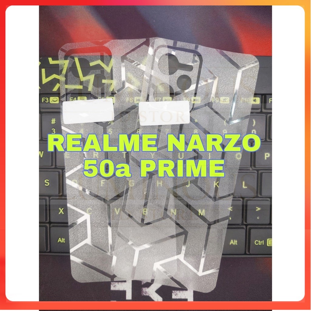 Skin Carbon Realme Narzo 50a Prime Back Skin OPTIMUS Garskin Carbon Pelindung Belakang Handphone sk