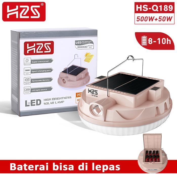 H2S Lampu LED Emergency UFO + Senter HS-Q188 Solar Panel 400w + 50w Baterai Lepas - 500w HS-Q189