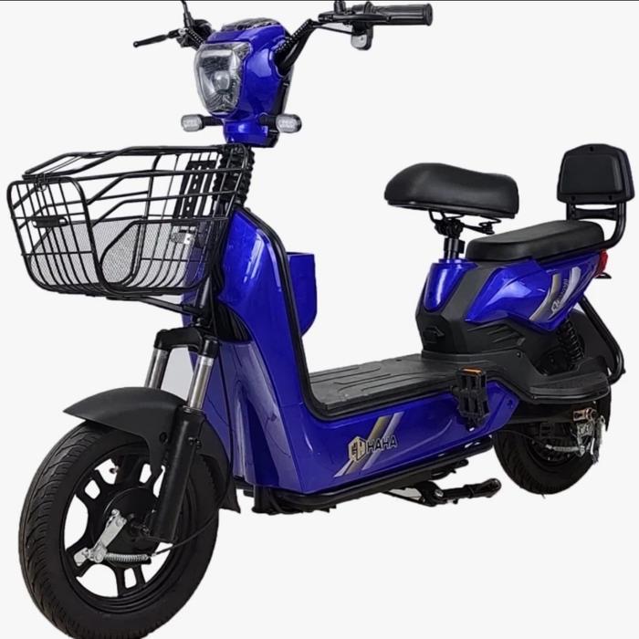 Sepeda Listrik HAHA X7 SABRUS 350 watt E Bike - Biru, haha x7