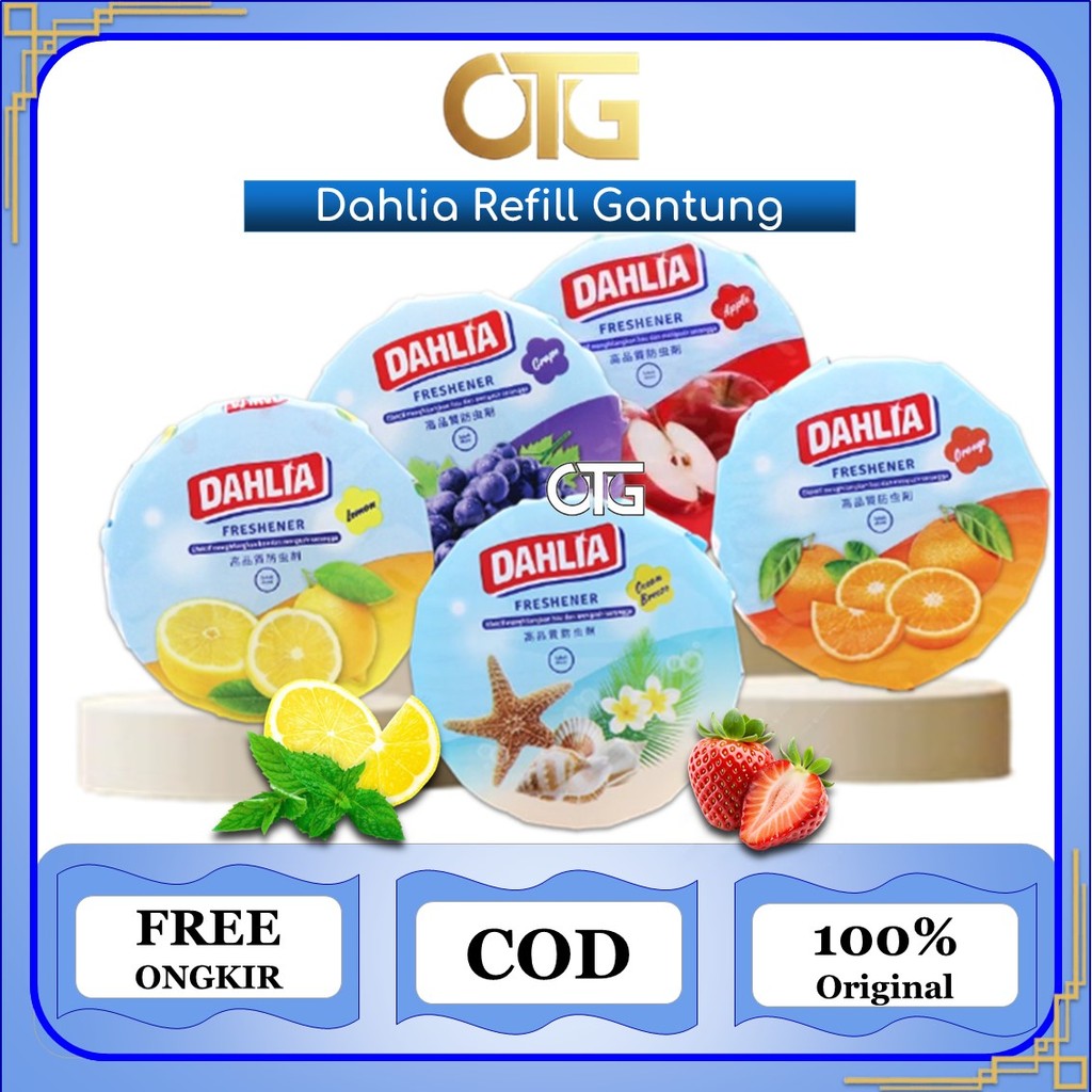 DAHLIA AIR FRESHENER GANTUNG 80gr KAMPER REFILL PENGHARUM RUANGAN FRUITY PINK BLOSSOM OCEAN BREEZE W