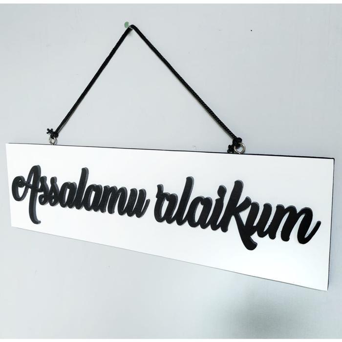 assalamualaikum tulisan timbul wall decor kayu - assalamualaikum natural kayu Terlaris
