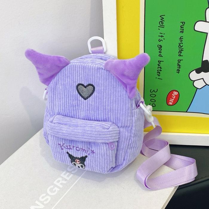 Tas MINI BULAT Beludru Anak Perempuan - Ungu