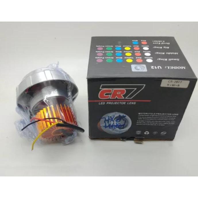 TESSHOP lampu proji cr-2923 dan cr-2921 logo cr7 lampu depan projie led mini