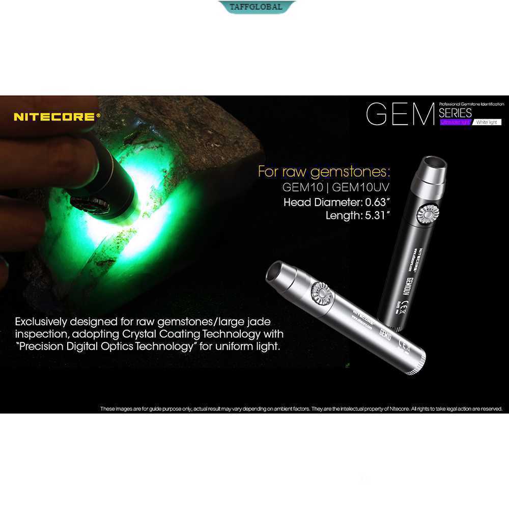 Nitecore GEM10UV Senter Indentifikasi Batu Mulia Gemstone Ultraviolet
