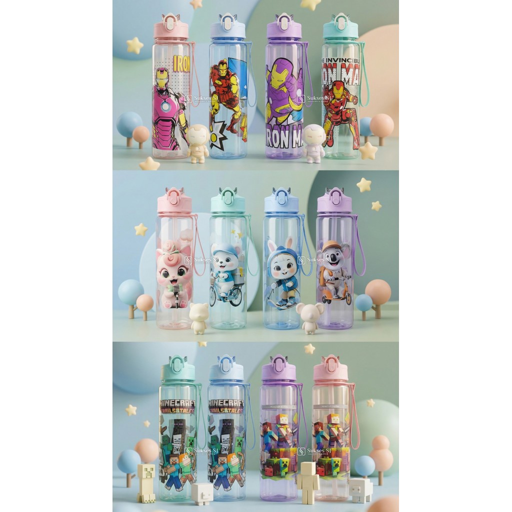 SR Botol Zootopia 900Ml | Botol Minum Karakter Kartun Anti Tumpah  | Tumbler