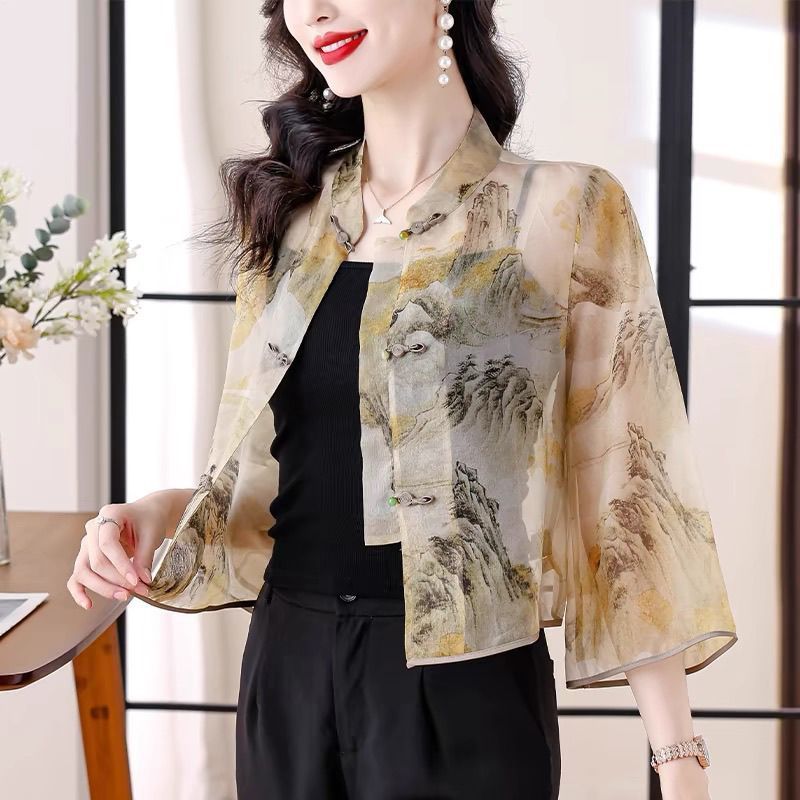 Jaket pendek wanita Cina tujuh perempat baru jaket tipis