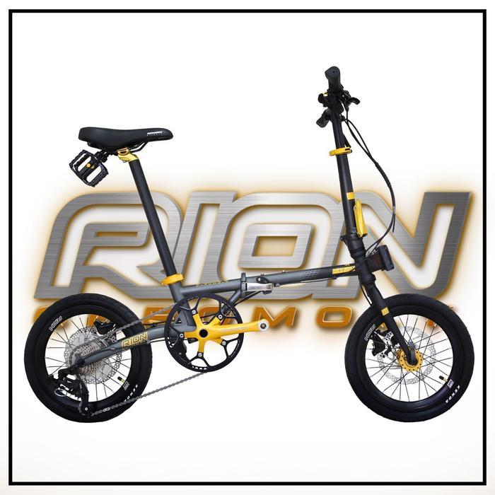 Sepeda Lipat MAXIMO Piegare 16 Inch RION Chromoly  EX9 8.0 Outdoor - Grey-Black