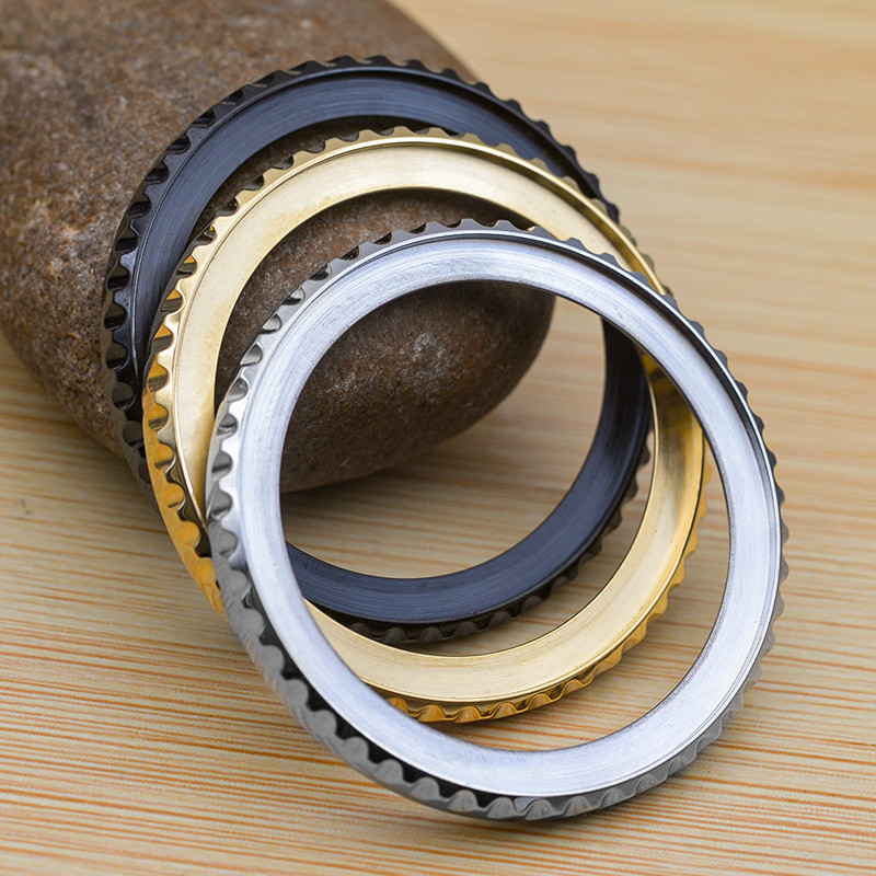 Stainless Steel Knurled Bezel Wat Case Rims Black Steel Ring Compatible Seiko SKX007 SKX009 SKX011 S