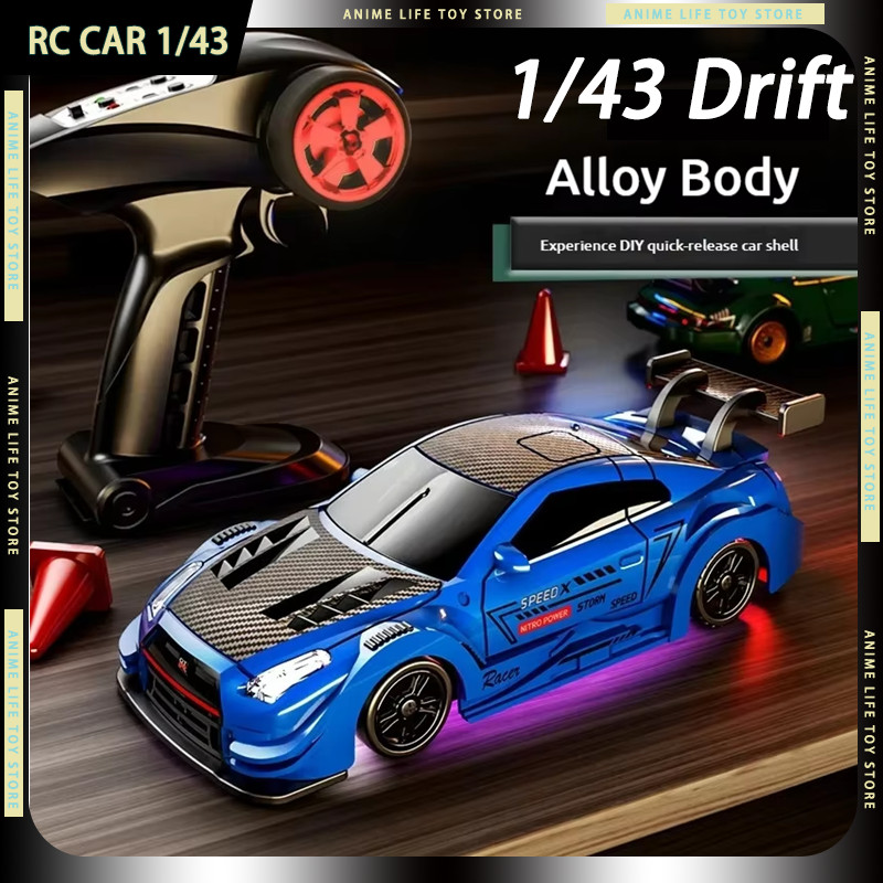 1/43 Drift Rc Cars D43 Alloy Mini Car Full-scale High Speed 4WD Gyro Half-scale Racing RC Car For il