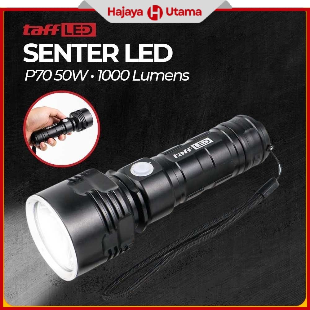 TAFFLED Senter LED USB Rechargeable P70 50W 1000 Lumens - XLM-P70