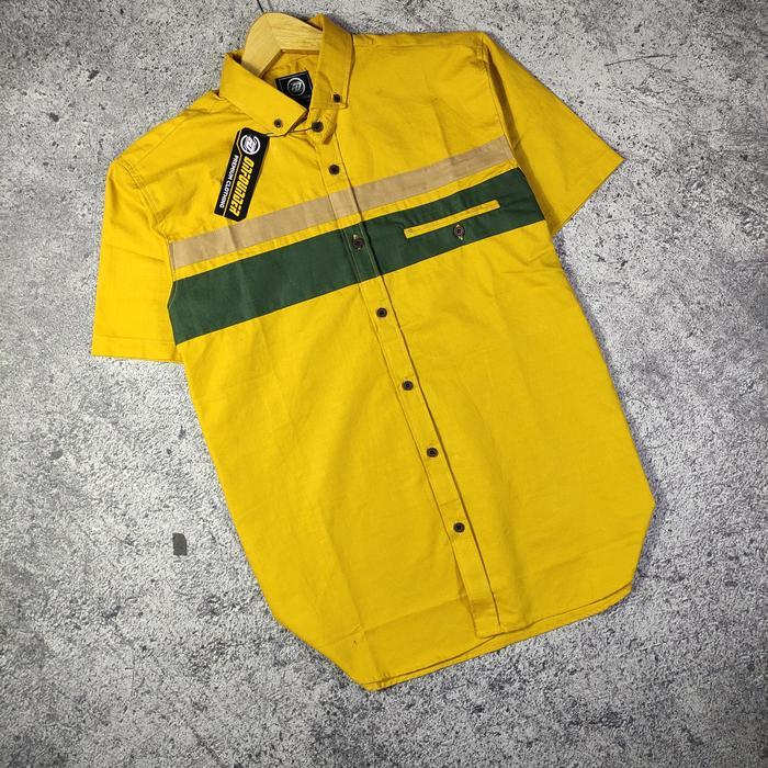 Baju kemeja pria lengan pendek - KUNING, M