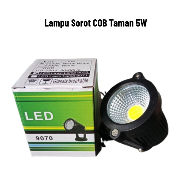 Lampu LED COB Sorot Taman 5 Watt Kuning/Warm White/Lampu Taman/Lampu Outdoor/Lampu Sorot/Lampu LED