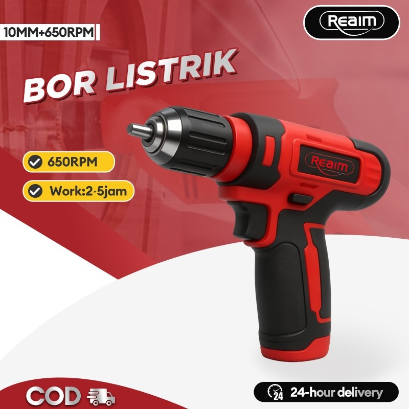 Reaim Mesin Bor Baterai Cordless Drill Bor Batere 8V Bor Listrik Obeng Listrik