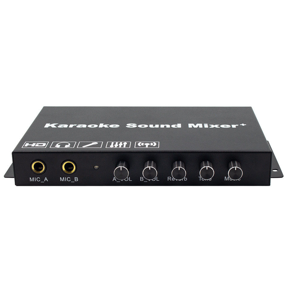 BT HD Karaoke Mixer Home Theater Dual Mic Microphone HDMI Auo Video for Home Theater TV Box Speaker 
