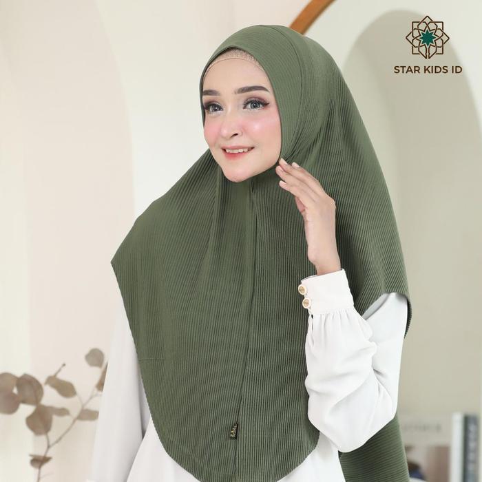 Zain Collection Hijab Bergo Oppy L Kerudung Instan Jersey Jilbab Plisket Premium