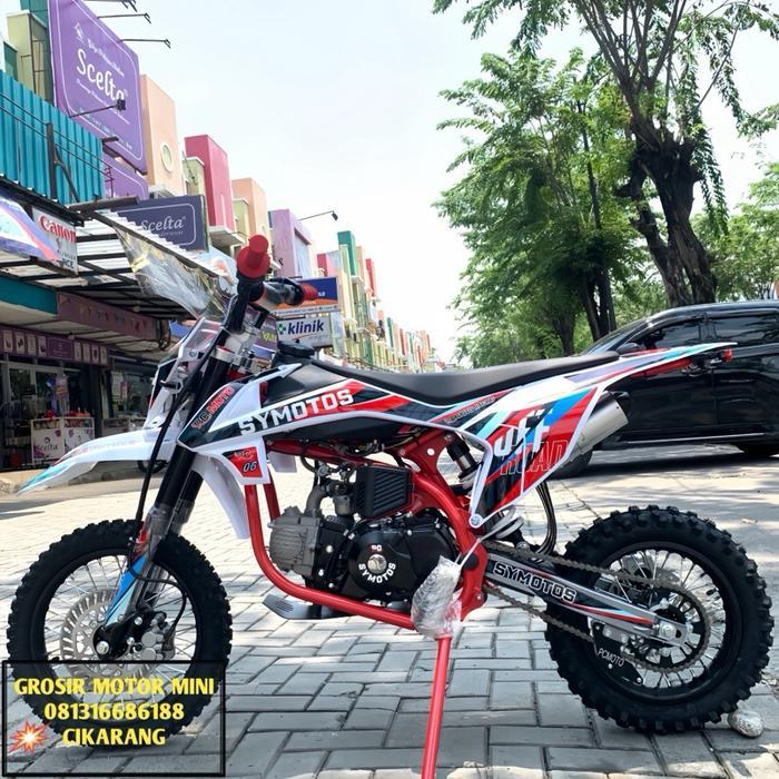 MOTOR MINI TRAIL 110CC SYMOTOS-06 MATIC RING 14/12 MESIN 4TAK + LAMPU - Rangka Merah