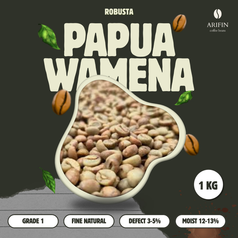 Grade 1 Robusta Papua Wamena Green Beans | Biji Kopi Mentah