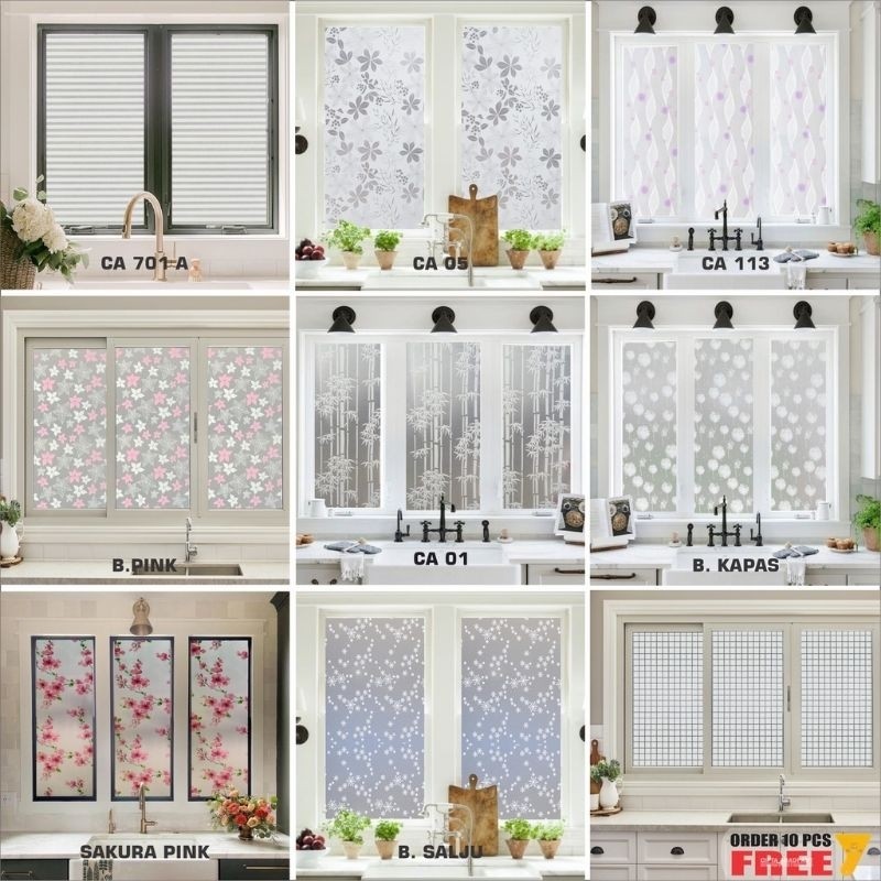 Ayumi Shop - Stiker Kaca Privasi/Glass Sticker/Sandblast Kaca/Stiker Kaca Kamar Mandi Kamar Tidur Je