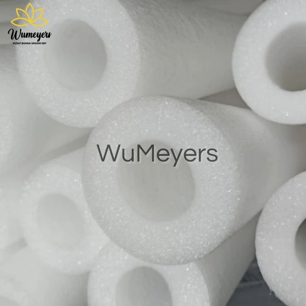 Makmur_55 Wm Foam Busa Bulat Dekorasi 2Meter Elastis Warna Putih - Gabus Pipa Oasis Panjang Untuk