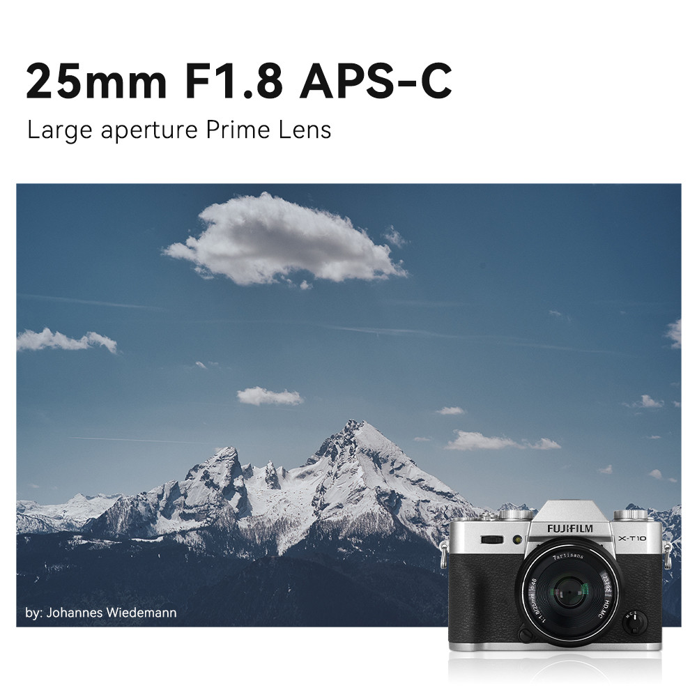 7artisans 25mm F1.8 APS-C Large Aperture Manual Prime Lens For Sony E ZEV10 A6400 Fujifx X-T1 X-T4 O