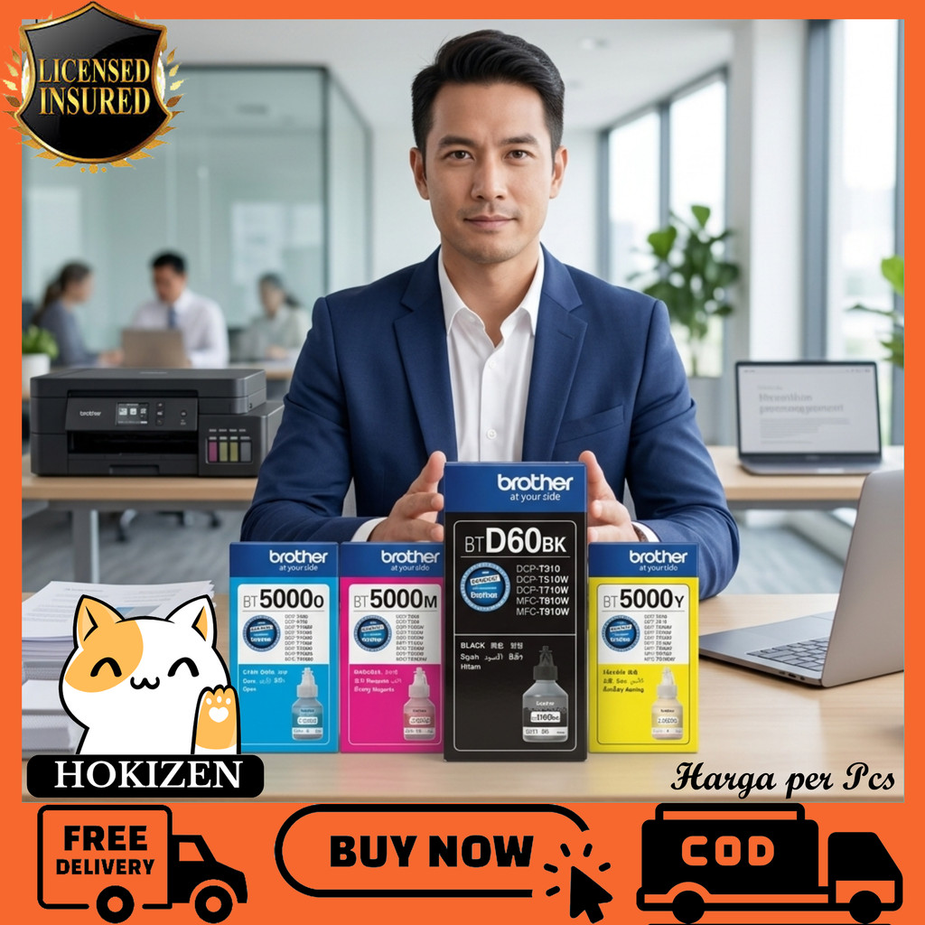 Brother Btd60bk Bt5000 Tinta Reffil Refill Ink For Printer Dcp T310 T510w T710w T810w T- 420w Pewarn