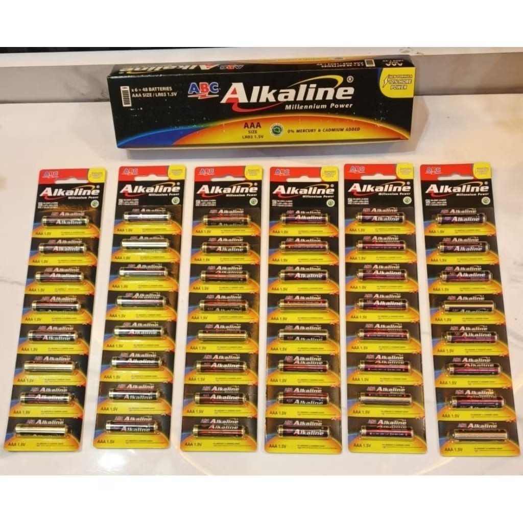 baterai ABC alkaline AAA per box isi 6 renteng