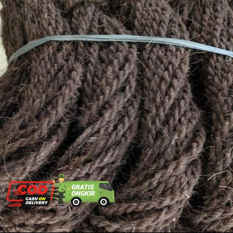 tali ijuk hitam aren hitam /tali gazebo/ tali ijuk aren / tali ikat rumah bambu (Griya Taman Store)