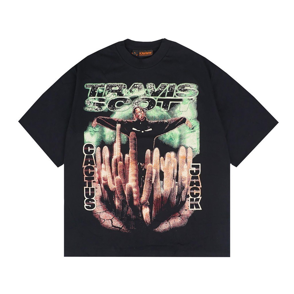 Kkontener Travis Scott Relaxed Fit Tshirt Black Original