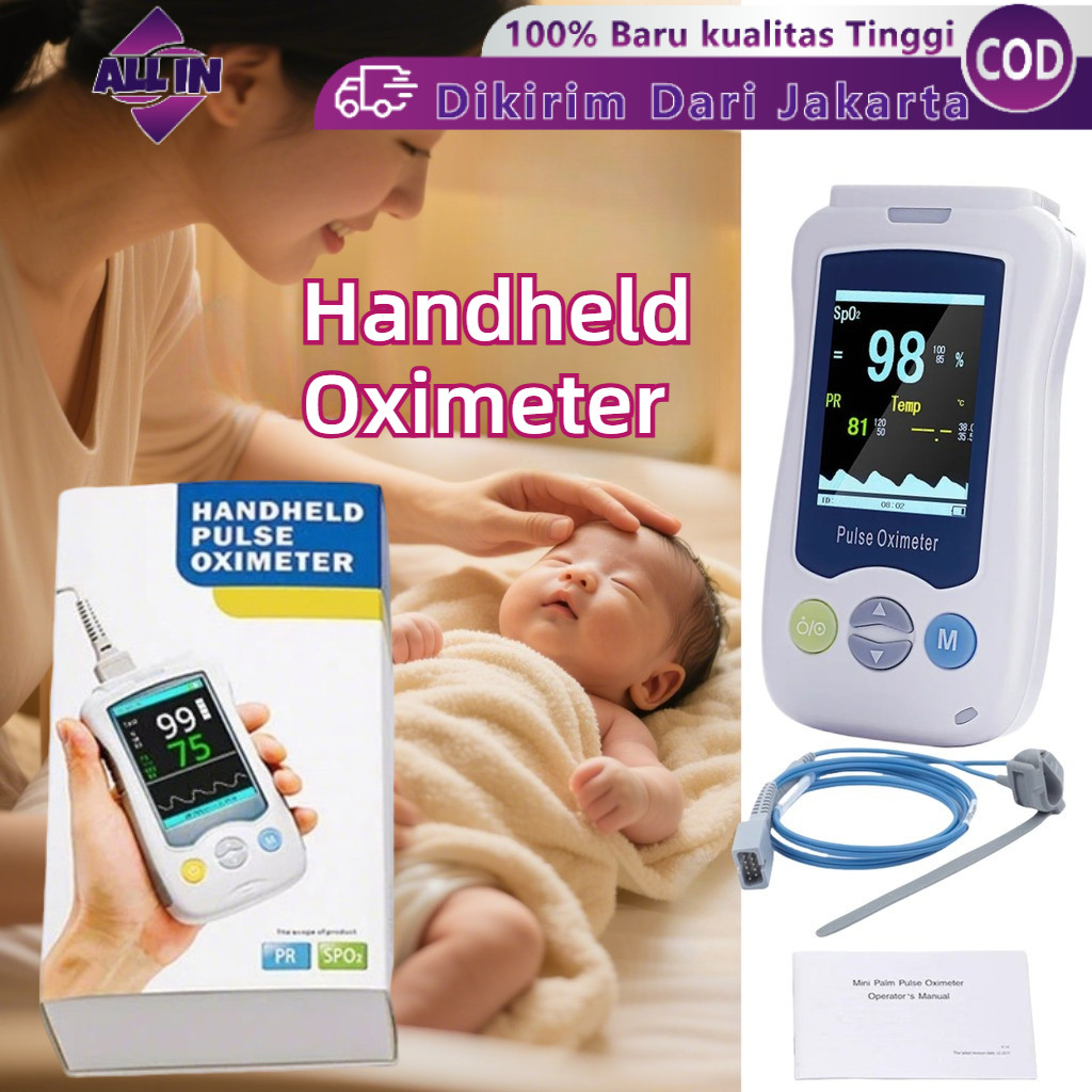 Handheld Oximeter Neonate Newborn Pulse Oximeter SPO2 Bayi  Pemantauan Kesehatan