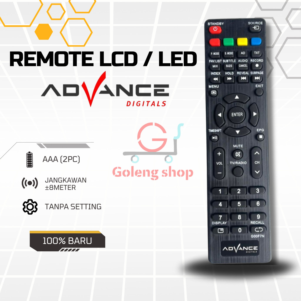 Remote TV ADVANCE LED Remot TV ADVAN ADV-2401T/2201T-GRADO - VITRON G00F7N