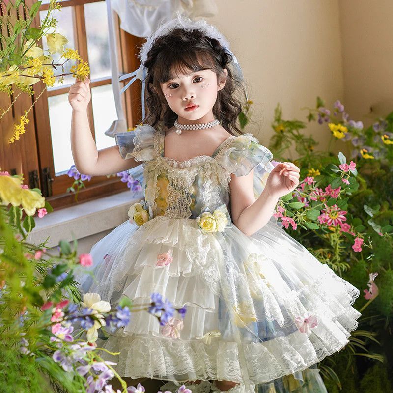 [MIMPI CIAN] Dress Putri Lolita Anak Perempuan Dress Rompi Fluffy Anak Baru Fashion Anak Perempuan