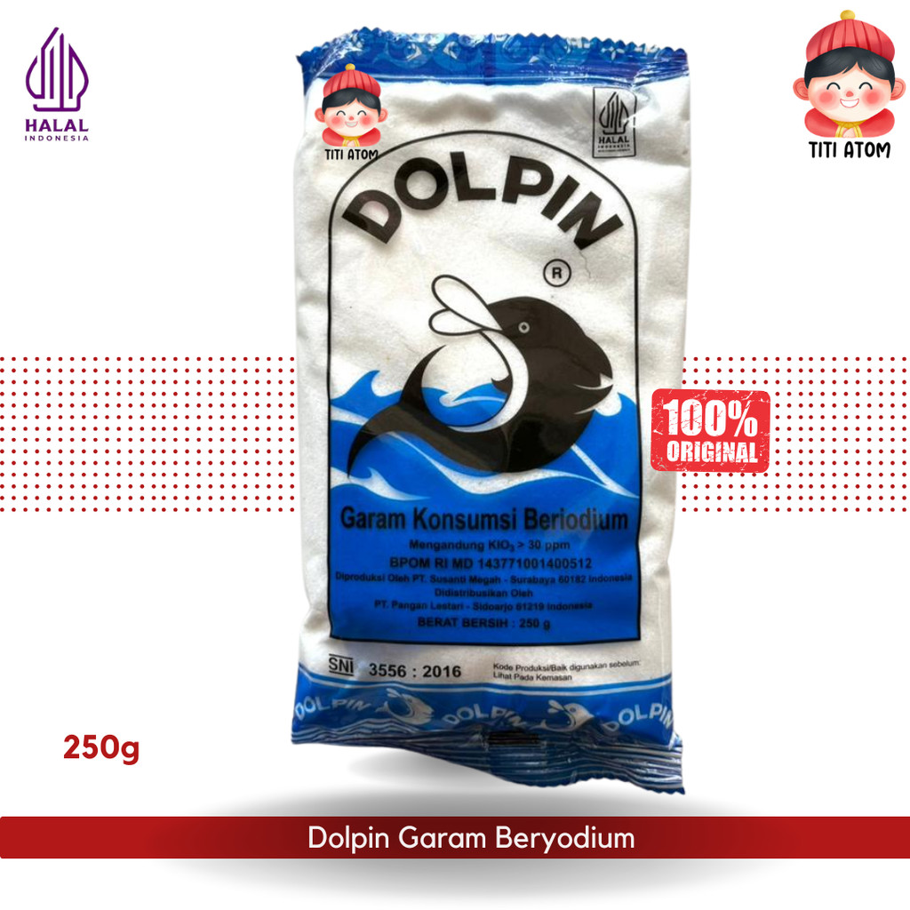 Dolpin Salt Garam Beryodium 250g – Garam Halus Yodium Berkualitas untuk Masakan