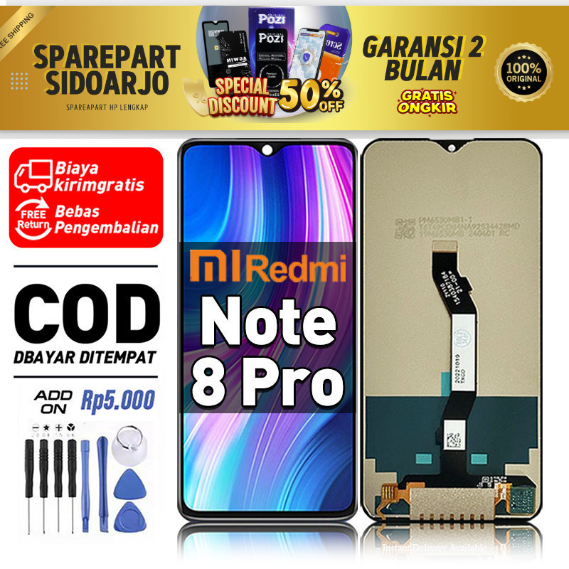 LCD Redmi Note 8 PRO Touchscreen Fullset-Original Compatible For Glass Touch Screen Digitizer ori-as