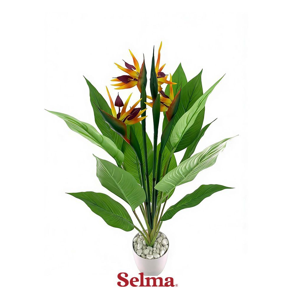 Selma Bunga Artifisial Bird Of Paradise Dengan Pot 85X15X15 cm - Putih Artificial Flower Bunga Hias 