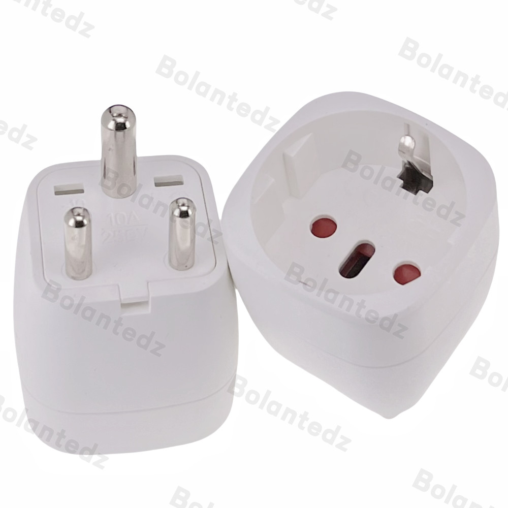 EU to Ina Travel Plug Adapter Universal Power Converter 3-Pin Round AC Adapter Plug D Type for Sri L