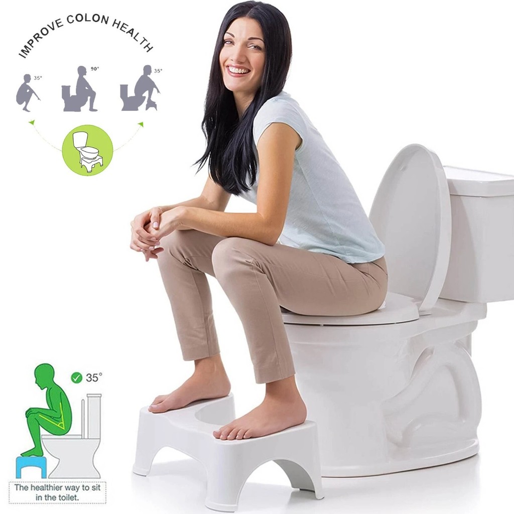 Footrest Bangku Toilet Ergonomis Pijakan Kaki Anti Slip Kloset Duduk Kursi Step Stool Footstool WC P