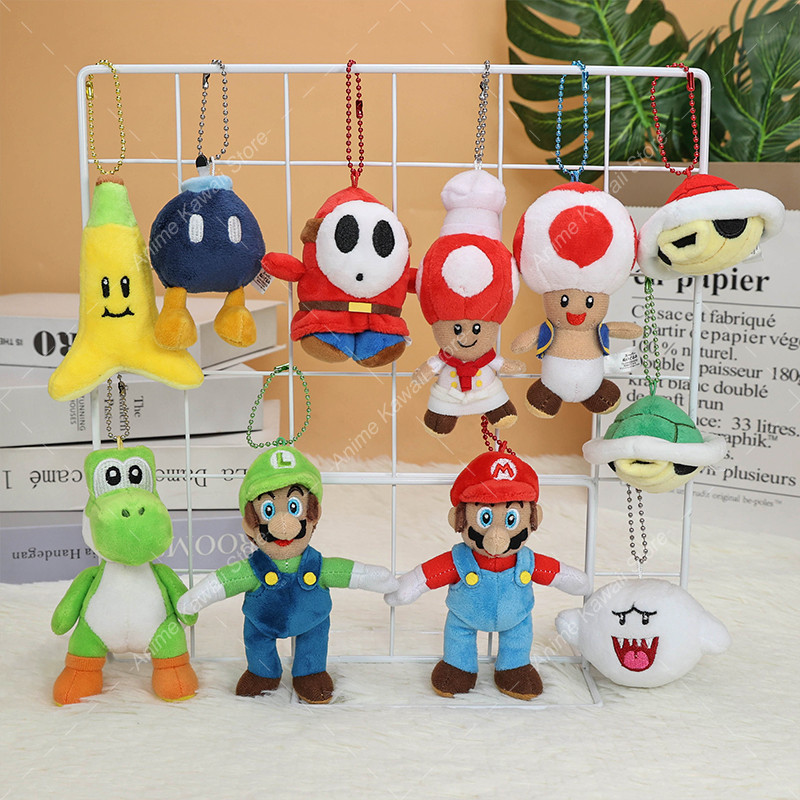 23 Styles Mario Bros Cartoon Plush Keychain Larry Iggy Wendy Koopa Troopa Bob-omb Toad Yoshi Luigi S