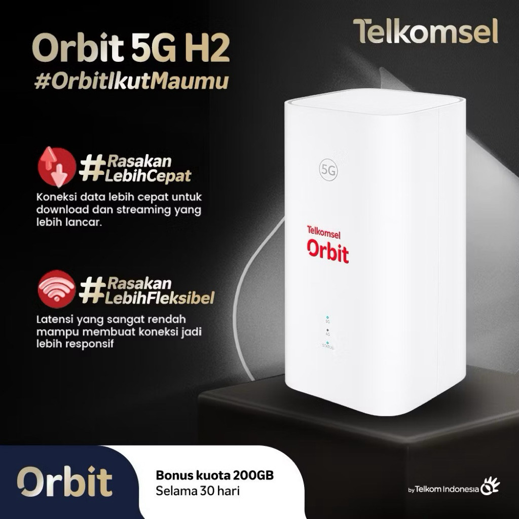 Telkomsel Orbit 5G H2 H153 – WiFi 6 CPE Turbo Router – Bonus Kuota 200GB
