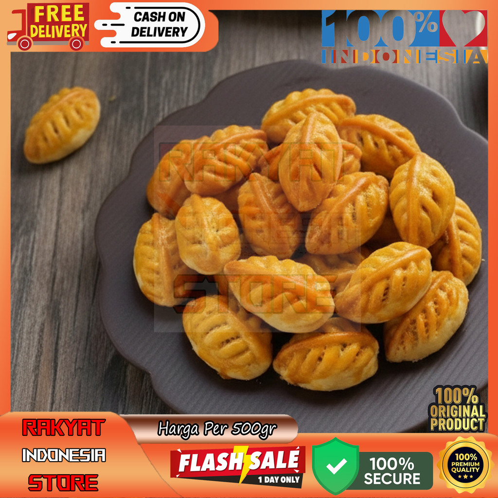Kue Nastar Daun Mawar Camilan Lembut Manis Lezat Enak Roti Kering Cemilan Ringan Santai Rapuh Isi 50
