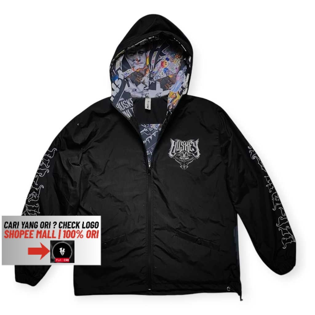 Huskey Clothing - Jaket Parasut - Daemon Black - Huskey Bali