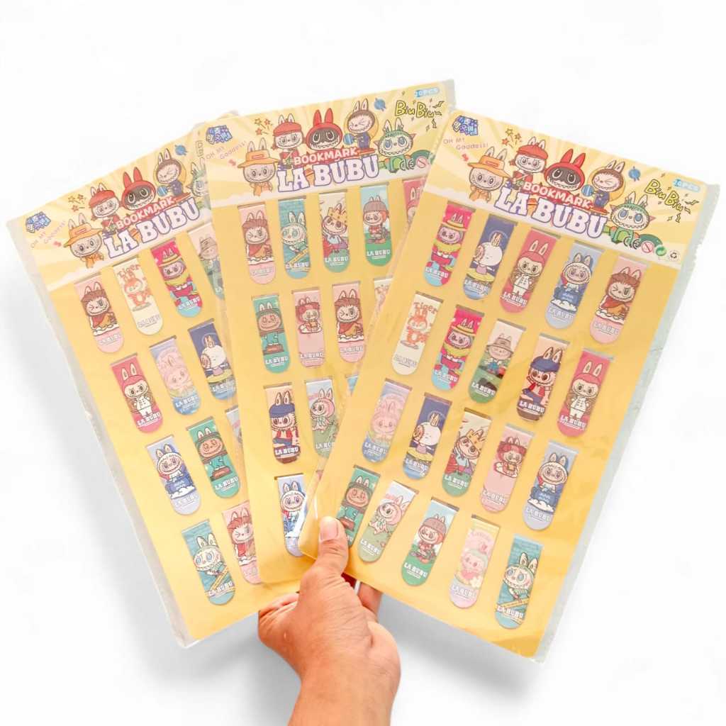 1 LEMBAR (20 PCS ) PEMBATAS BUKU MAGNET LABUBU / PEMBATAS BUKU KARAKTER / PEMBATAS / PEMBATAS BUKU M